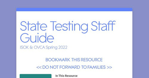 State Testing Staff Guide