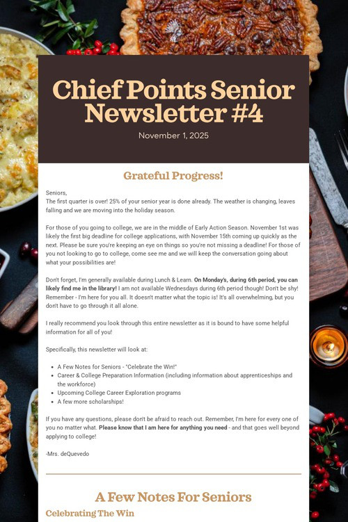 Chief Points Senior Newsletter #4