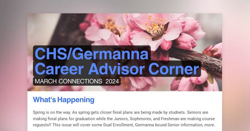 CHS/Germanna Career Advisor Corner