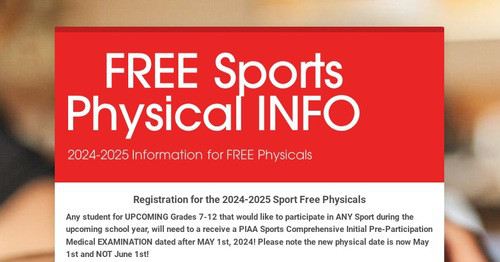 FREE Sports Physical INFO