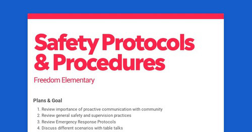 Safety Protocols & Procedures