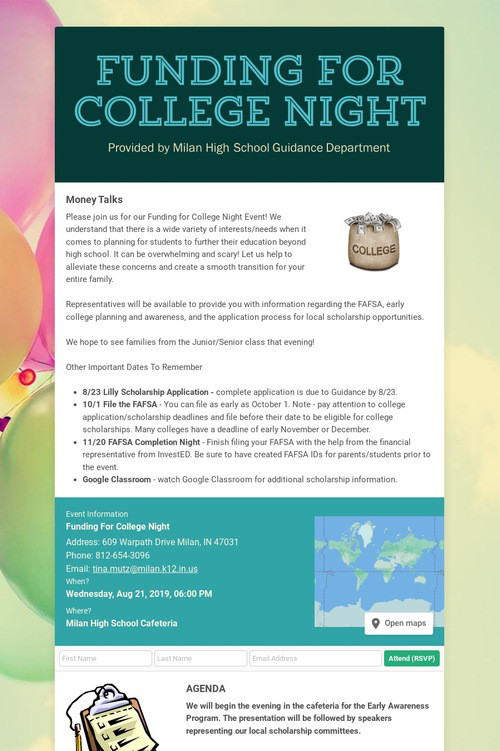 Funding For College Night
