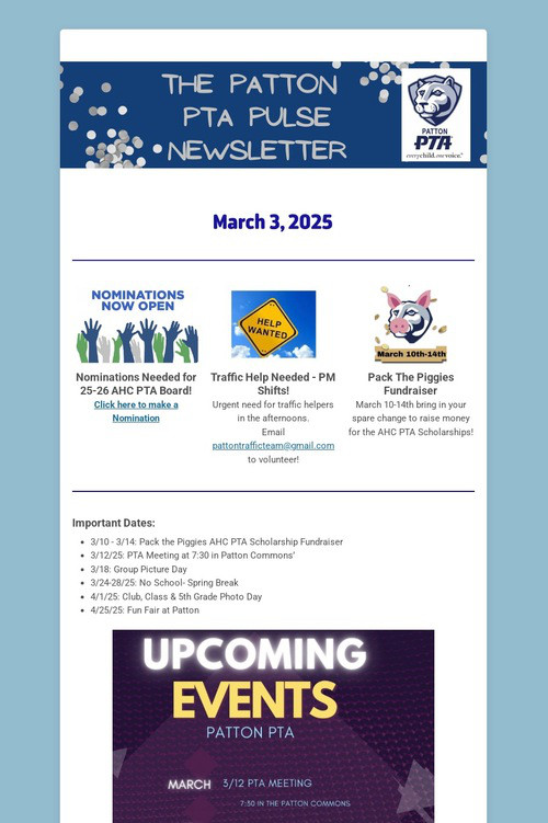 Patton PTA Pulse Newsletter