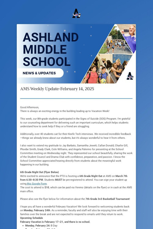 AMS Weekly Update