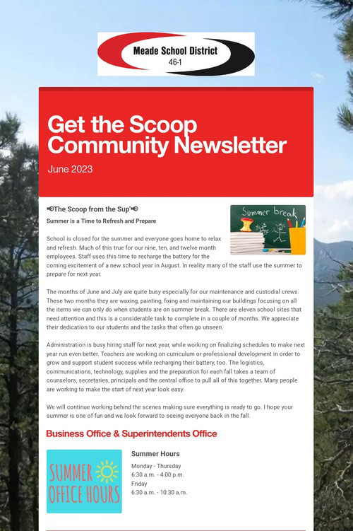 Get the Scoop Community Newsletter