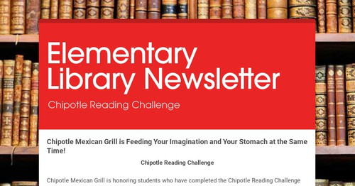 Elementary Library Newsletter | Smore Newsletters for Education