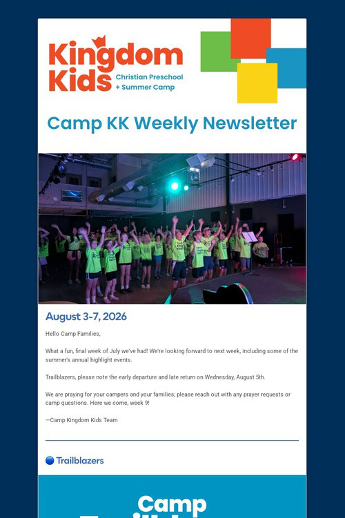 Camp Kingdom Kids: August 3-7