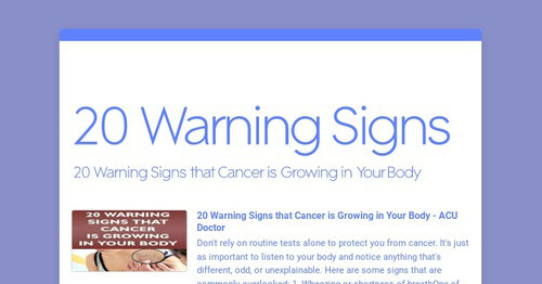 20 Warning Signs Smore Newsletters 