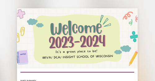 Welcome! 2023-2024 Newsletter