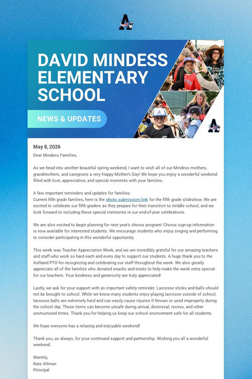 Mindess School Weekly Update