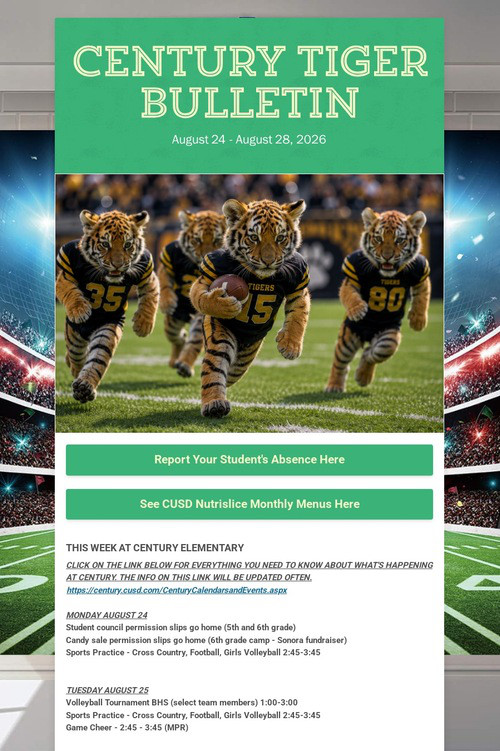 CENTURY TIGER BULLETIN