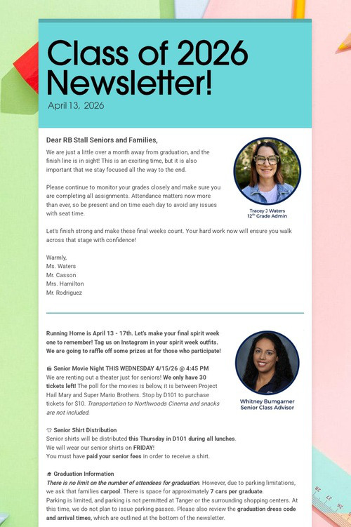 Class of 2026 Newsletter!