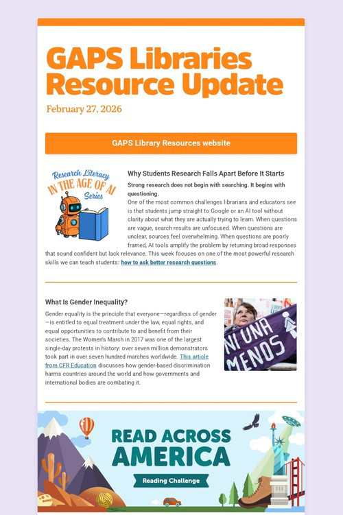 GAPS Libraries Resource Update