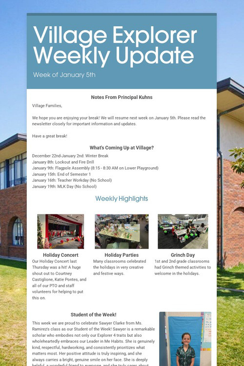 Village Explorer Weekly Update