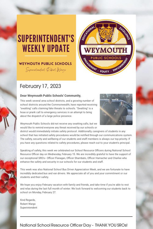 Superintendent's Weekly Update
