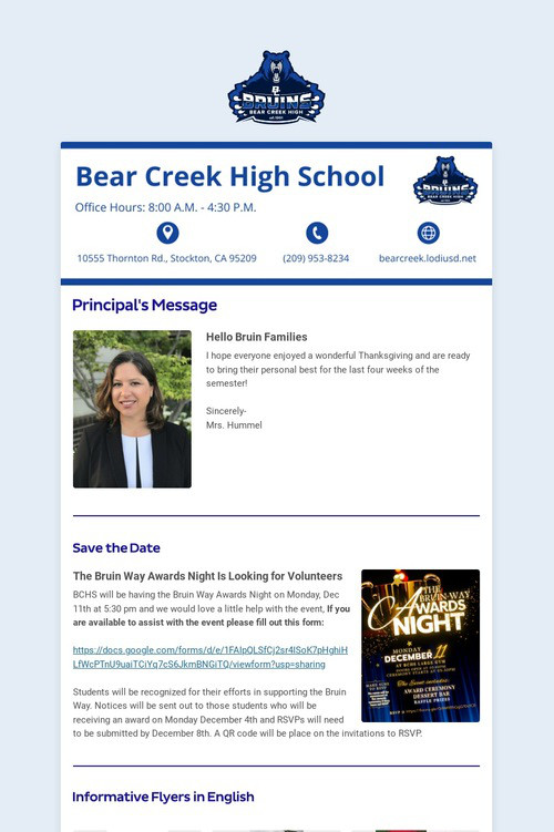 11/26/2023 BCHS Weekly Newsletter