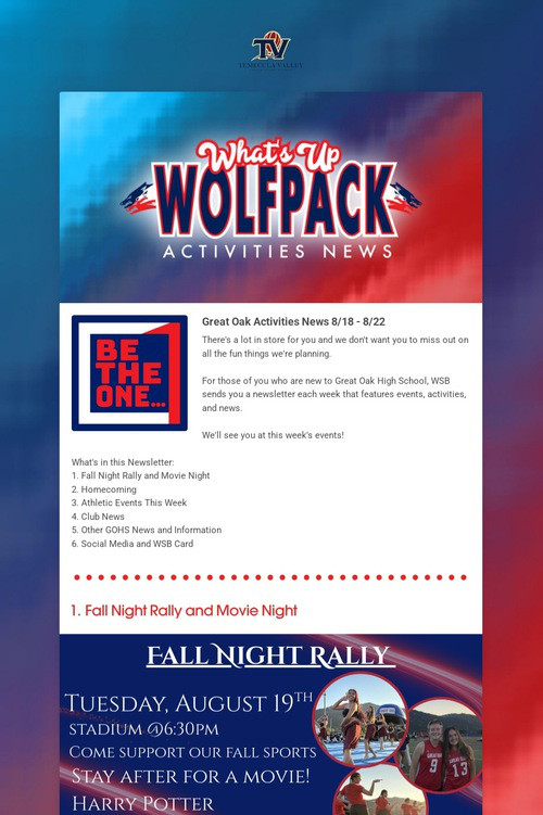 What's Up Wolfpack 8/18 - 8/22