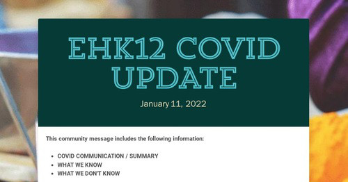 EHK12 COVID UPDATE | Smore Newsletters