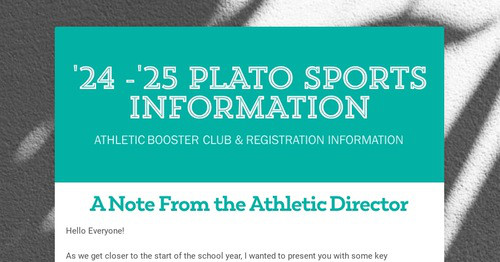 '24 -'25 PLATO SPORTS INFORMATION