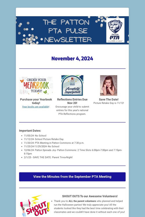 Patton PTA Pulse Newsletter