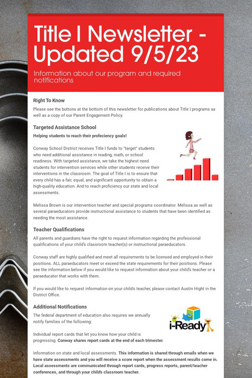 Title I Newsletter - Updated 9/5/23