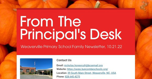 From The Principal's Desk | Smore Newsletters for Education