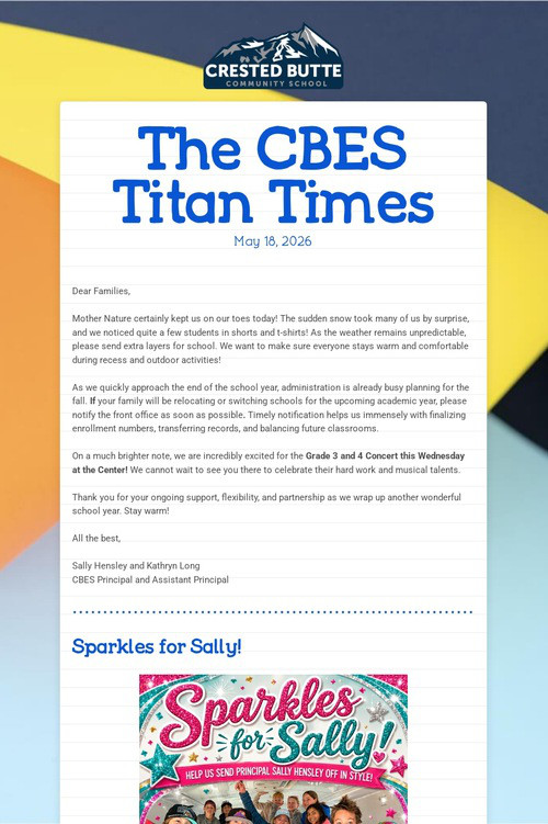 The CBES Titan Times
