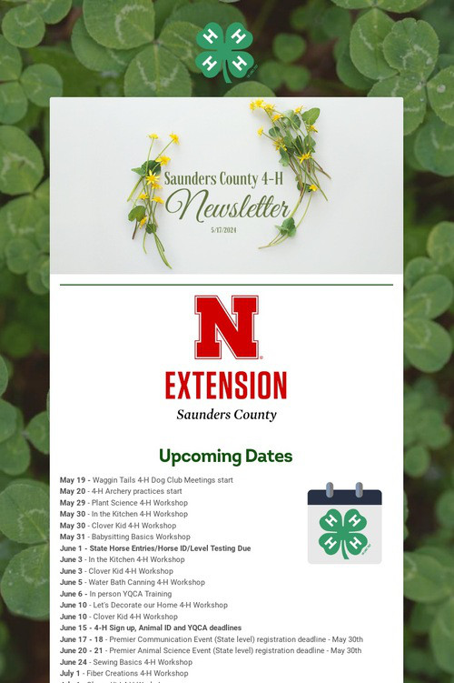 Saunders County 4-H Update