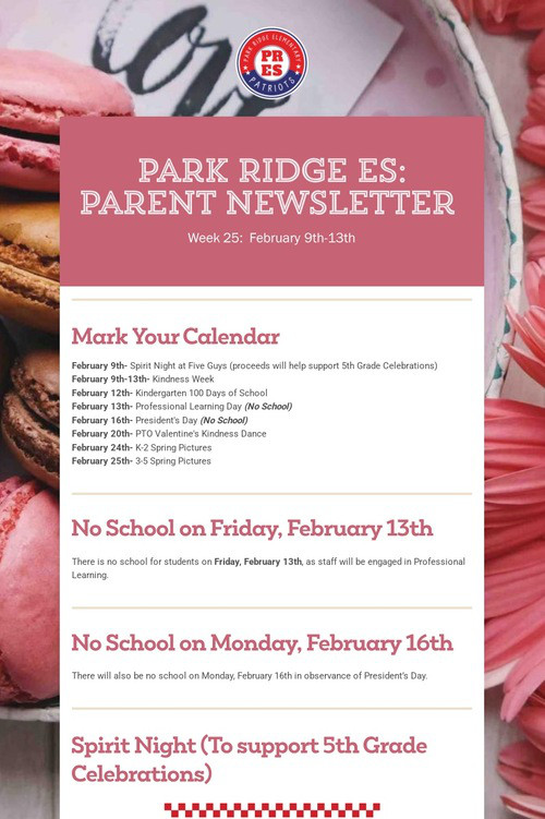 Park Ridge ES: Parent Newsletter