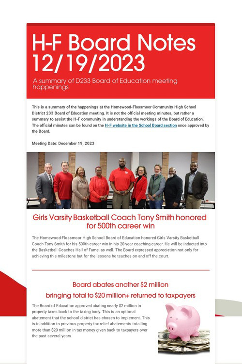 H-F Board Notes 12/19/2023