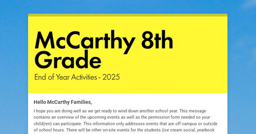 McCarthy 8th Grade