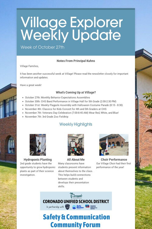 Village Explorer Weekly Update