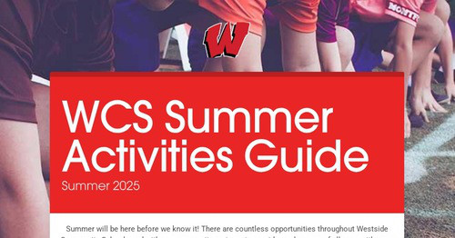 WCS Summer Activities Guide