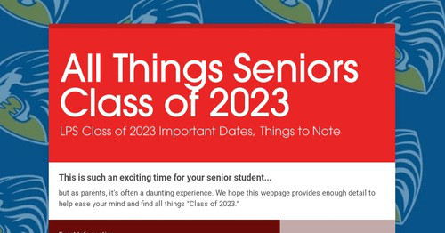 All Things Seniors Class of 2023