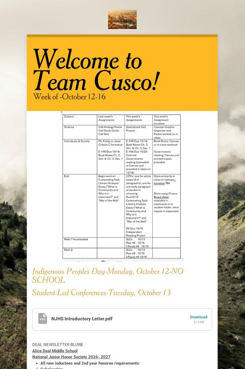 Welcome to Team Cusco!