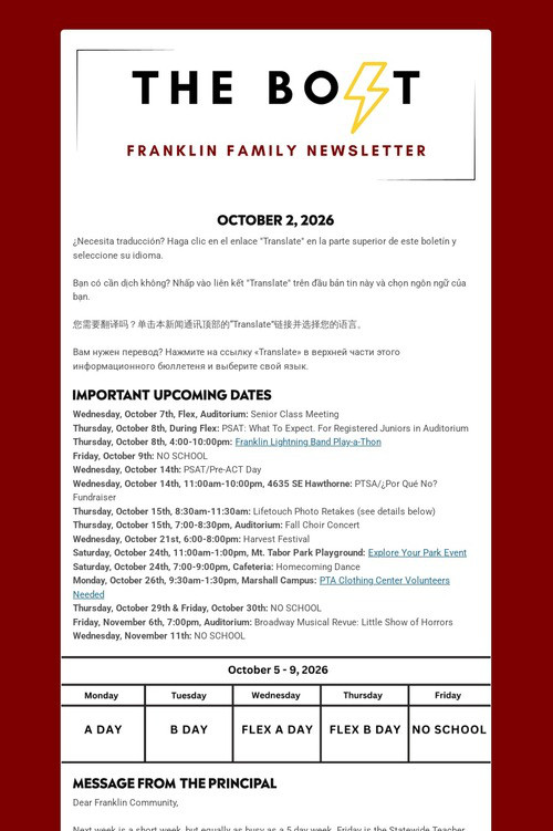 Weekly Family Newsletter