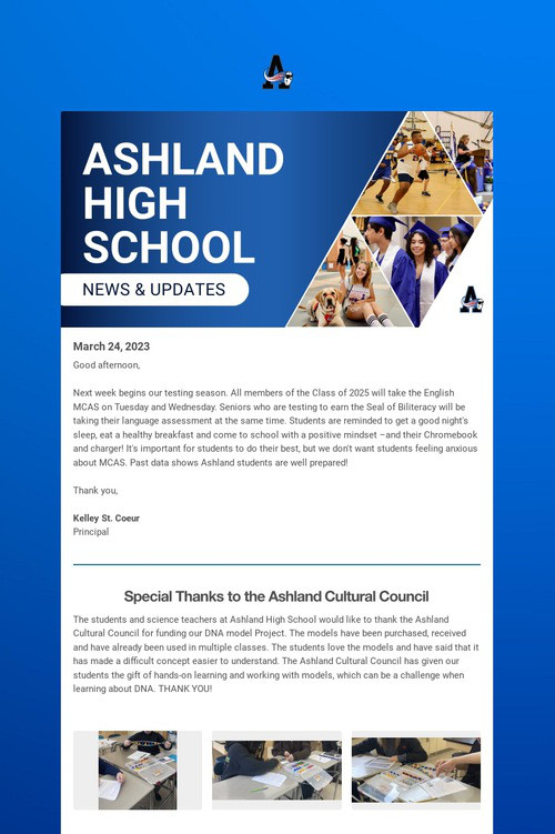 Ashland High School Weekly Update