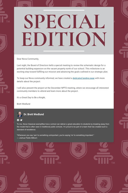 Special Edition-Update on Expansion