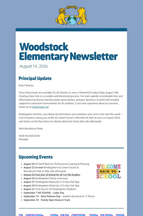 Woodstock Elementary Newsletter