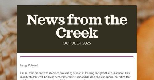 News from the Creek