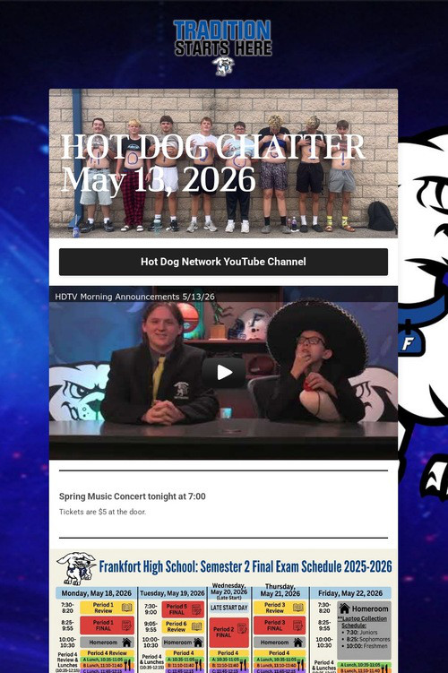 HOT DOG CHATTER May 13, 2026