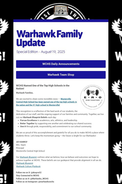 Warhawk Family Update