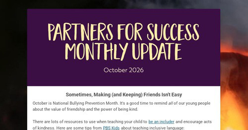 Partners for Success Monthly Update