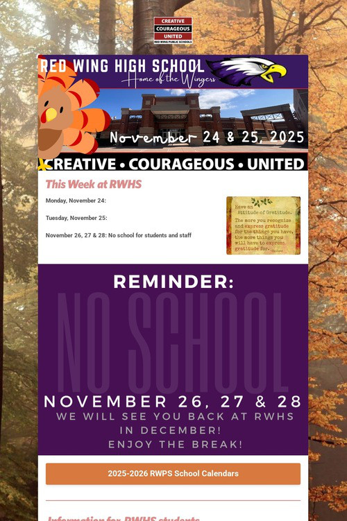 RWHS Student Newsletter