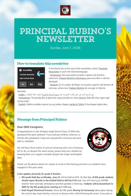 Principal Rubino's Newsletter
