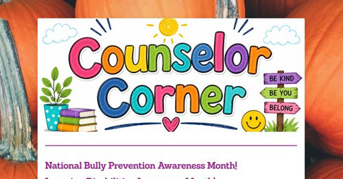 October '25 Counselor's Corner