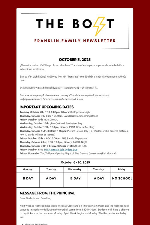 Weekly Family Newsletter