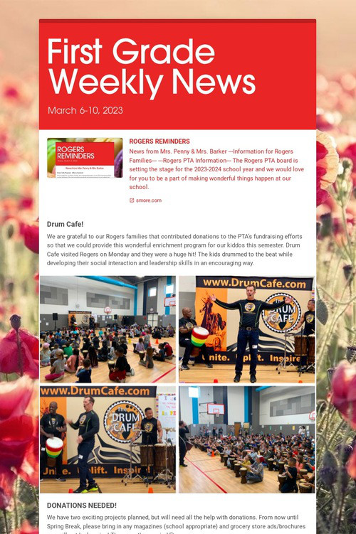 First Grade Weekly News