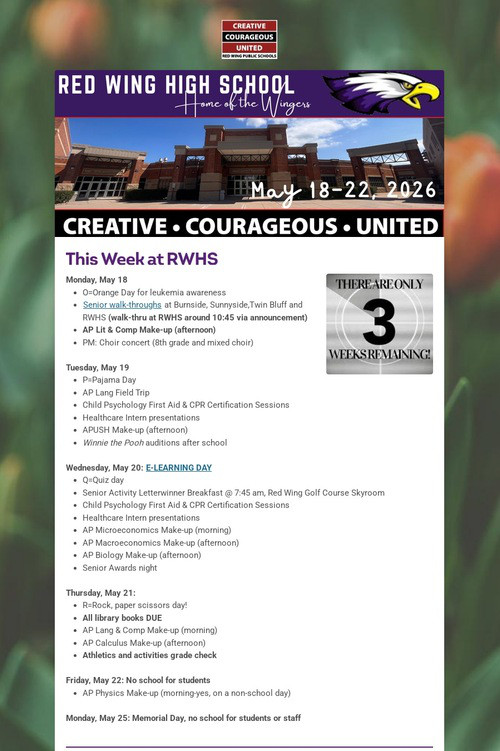 RWHS Student Newsletter