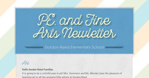 P.E. and Fine Arts Newletter